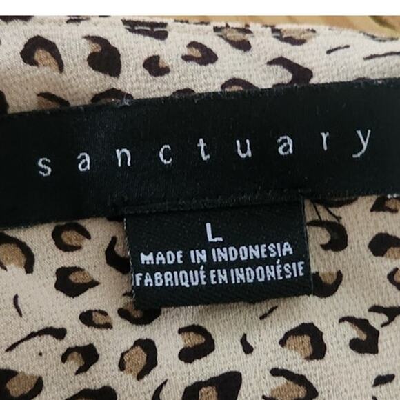 Sanctuary Brown Leopard Print Spaghetti Strap Wrap Dress Womens Size Large L - Picture 3 of 5